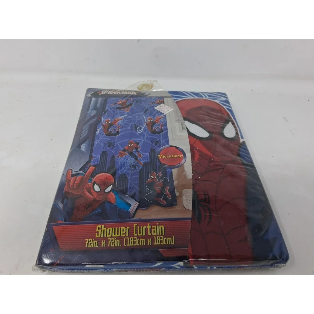 Marvel Ultimate Spider-Man Microfiber Shower Curtain Blue 72x72 New